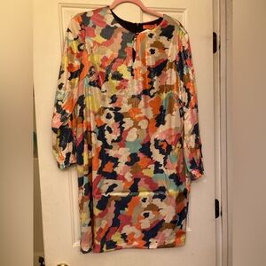 Vilagallo brand, size EU 44,Colorful Abstract Patterned sequined veallegra Dress